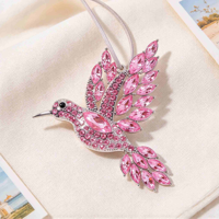 Ornement de Noël en strass en forme d'oiseau, décoration suspendue en métal et cristal pour sapin de Noël, fête de mariage, décoration intérieure