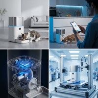 Lierxin ENIG - Comedero Automático Inteligente para Mascotas, 4 Niveles, WiFi, Cámara BLE, Control de Porciones IR, Temporizador, Programación, Aplicación, Alexa, para Perros y Gatos, LEX-PET-FEEDER