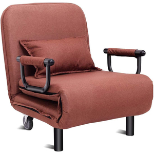 Sleeper Sofa <strong>Chair</strong> <strong>Bed</strong> Folding <strong>Arm</strong> Lounge Couch <strong>Chair</strong> with Pillow and 5 Position Adjustable Backrest for Living Room Home Office - Product Image 1
