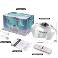 Lampe de projection d'aurores boréales USB, ciel étoilé, motif d'eau, lumière laser pour l'atmosphère musicale, veilleuse