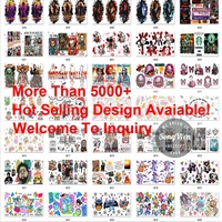 Noël UV DTF tasse enveloppes pour verre 16oz dessin animé princesse Design tasse décalcomanies transferts autocollants étanches pour dégringolades