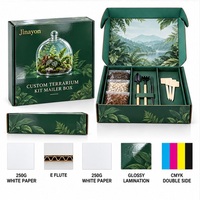 Boîte d'expédition pliable en carton personnalisée avec doublure en mousse brillante pour kit terrarium, emballage pour coffret cadeau bougie e-commerce