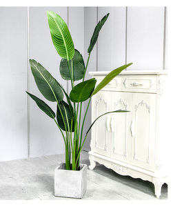 Plantas artificiales casi naturales, palmera en maceta, árbol Banane, hojas de interior, planta verde, planta Faxu, decoración del hogar, árboles bonsái - Product Image 2