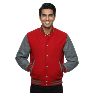 Custom Quality Plain Wool <b>Baseball</b> Varsity <b>Jackets</b> with Leather Sleeves CollegeBaseballjacket <b>for</b> <b>men</b> - Product Image 1