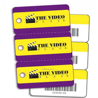 Impression personnalisée cartes PVC en plastique non standard perforation 3-up keytags combo carte membre 3-up matrice