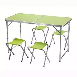 Ensemble de meubles de jardin en aluminium portables, table pliante de camping en métal, chaises pliantes pour pique-nique en plein air - Product Image 2