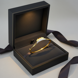 Brazalete de Oro de Diseño para Mujer, Patrón de Corazón en Dos Tonos, Ligero, para Uso Diario, Joyería, Accesorio de Moda Premium, Elegante - Product Image 2