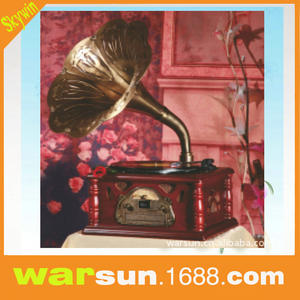 Phonographe vintage en bois massif avec lecteur USB, radio et lecteur CD, style antique, design en bois pour entreprise - Product Image 2