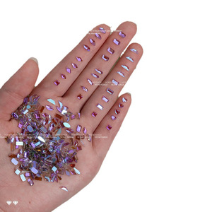1440 Stukken Fantoompaarse Onregelmatige Platte Bodem Steentjes Aurora Nail Art Accessoires Gemengde Glazen Stickers Stickers Stickers - Product Image 1