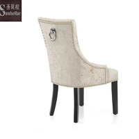 Meubles de salle à manger chaise en velours boutons tuftés pieds en bois chaises de salle à manger avec anneau en or chaise d'appoint pour la maison dossier haut