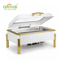 Chauffe-Plat Commercial de Luxe Allnice pour Buffet, Réchaud Alimentaire Professionnel en Acier Inoxydable pour Hôtels