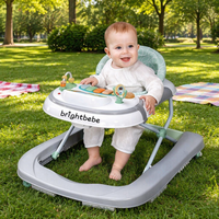 Brightbebe 2-en-1 Trotteur pliable avec roues assis et poussée à l'arrière nouveau cadeau pour bébé