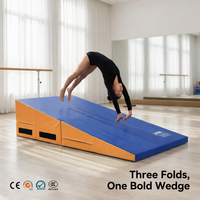 Ensemble de tapis de gymnastique Master Progressive Wedge Mat, quatre pièces, design marche d'escalier, bleu, rouge, orange, jaune