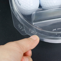 Emballage de boîte en plastique à clapet en PVC blister personnalisé blister en plastique transparent pour 3 balles de golf