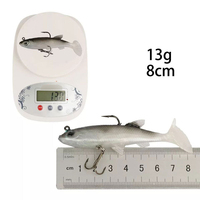 Leurre souple en forme de T avec hameçons en acier inoxydable pour la pêche en mer à longue distance, 14 grammes, 8 centimètres, pour carpes