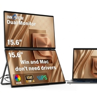 Extensor de Pantalla Dual FHD Ligero de 15.6 Pulgadas, 1920X1080 IPS LCD, 300Nits, Ángulo de Visión de 178°, para Viajes de Negocios y Entretenimiento