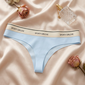 Women's Ice Silk <b>Seamless</b> <b>Thong</b> Panties Solid Ultra-thin Low-Rise T-back <b>Thong</b> Quick Dry Comfortable Yoga Underwear OEM ODM - Product Image 3