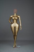 Mannequin Femme BBL en ABS Doré Grande Taille, Présentoir de Vêtements de Boutique en Position Debout, Vente en Gros