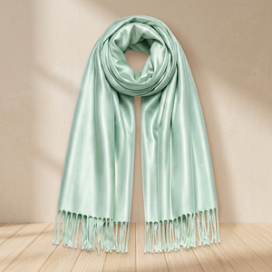 Multi Colour Viscose Satin Pashmina <b>Shawl</b> Soft <b>Warm</b> Fringe Scarf Solid Winter <b>Wrap</b> for Women Travel Daily Wear - Product Image 4
