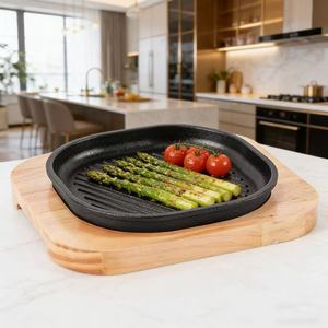 Plaque de cuisson <span class=keywords><strong>en</strong></span> <span class=keywords><strong>fonte</strong></span> épaissie style occidental pour steak, poêle barbecue coréenne, gril rayé pour viande, fromage, Teppanyaki, facile à nettoyer - Product Image 6