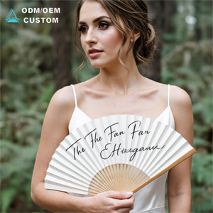 Abanico de Mano Plegable de Papel de Bambú con Logotipo y Color Personalizados, Aceptamos OEM/ODM para Regalos Empresariales, <span class=keywords><strong>Abanicos</strong></span> de Madera para Bodas - Product Image 3