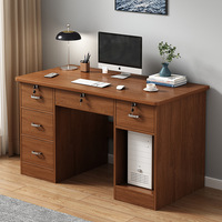 Escritorio de Computadora Simple para Uso Comercial, Escolar, de Oficina y en el Hogar, con Diseño Móvil y Cajones con Cerradura