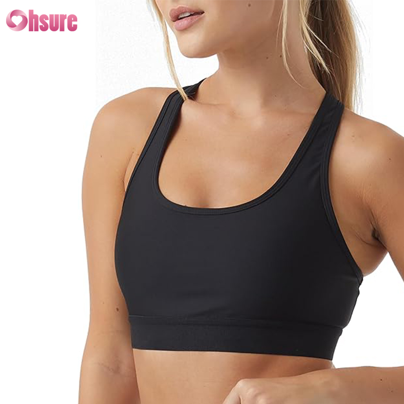 Women's Sports Bra, Long Style, Wire-free, with Medium Support and Padding.