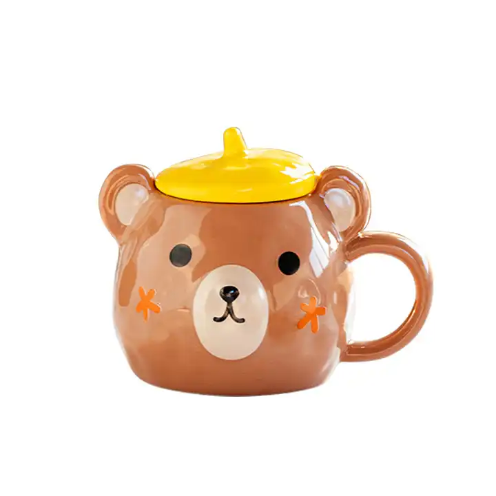 Buy Wholesale China 380ml Cute Bear Mug With Lid And Spoon, Kawaii Cup  Novelty Mug For Coffee, Tea And Milk, Mug Gift & Ceramic Mug at USD 2.1