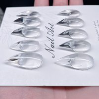 Faux ongles gothiques pointus faits à la main en gros, qualité salon, style gothique, marque privée en vrac