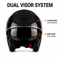 Casque de moto modulaire certifié DOT en ABS, casque intégral rabattable avec double visière pour adultes
