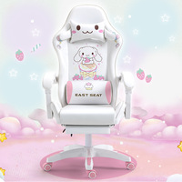 Chaises de jeu rose, blanc et orange inclinables pour filles, chaise de jeu légère et ergonomique