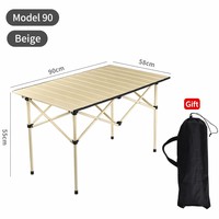 Table pliante de camping en acier carbone légère et portable, facile à installer, grande taille