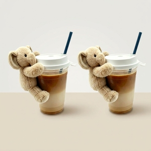 Decoración para Taza <span class=keywords><strong>de</strong></span> Café con Forma <span class=keywords><strong>de</strong></span> <span class=keywords><strong>Elefante</strong></span> y Oso <span class=keywords><strong>de</strong></span> Peluche con Fijación <span class=keywords><strong>de</strong></span> Velcro - Product Image 1