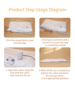 Grands sacs sous vide bleus 80x100cm pour literie, édredons, rangement compact - Product Image 6