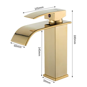 Grifo Mezclador Monomando de Lavabo de Cascada de Acero Inoxidable Pulido con Diseño Cuadrado Moderno y Válvula Cerámica para Baño - Product Image 5