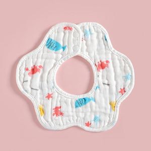 100% bavoir dessin animé bave serviette enfants enfants Restaurant bavoirs 0-2 ans bébé coton fabricants en gros - Product Image 1