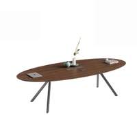 Table de réunion de bureau ovale moderne, table de négociation simple, table de conférence avec pieds en métal, mobilier de salle de réunion de bureau