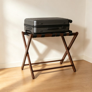 Porte-bagages en bois pliable sur pied pour la maison, la chambre, l'hôtel, support de rangement portable - Product Image 1