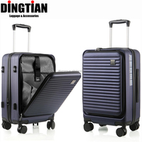 Valise Trolley Unisexe Tendance en ABS PC, Élégante, 20 Pouces, Bagage Cabine, Ouverture Frontale, Roues Pivotantes, Serrure TSA, Sac pour Ordinateur Portable Inclus