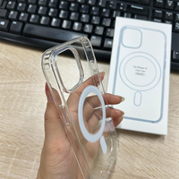 Étui de téléphone magnétique transparent en acrylique avec absorption magnétique pour iPhone 11 12 13 14 15 16 17 Pro Max 16E 17Air – Coques de protection anti-chute