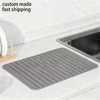 Tapis de séchage de vaisselle en silicone à texture ondulée, résistant à la chaleur, antidérapant, protège-plan de travail de cuisine