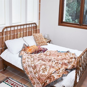 100% Cotton Custom Jacquard Dệt Boho Ném Chăn Bán Buôn Tấm Thảm Hình Học Sofa Chăn - Product Image 2