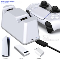 Chargeur de manette PS5 PRO, station de charge double, charge rapide 2,5A, port Type-C, éclairage RGB personnalisable, compatible PS5 Elite