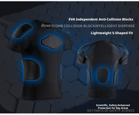 Sous-vêtement de compression rembourré pour homme avec 6 protections EVA pour la poitrine, les côtes, le dos et les épaules, extensible dans les 4 sens, pour le football, le basketball, le baseball