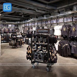 Présentoir de magasin de détail de sports de marque support de vêtements présentoir de vêtement roulant montage mural de présentoir de vêtements - Product Image 5