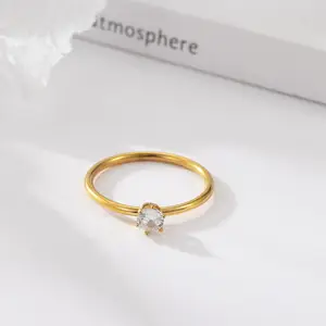 Heart Rings For Women Gold Color Wedding Engagement Bridal Jewelry Cubic Zircon Stone Elegant Ring