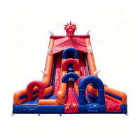 Toboggan gonflable commercial extérieur en PVC sec Fire Dragon