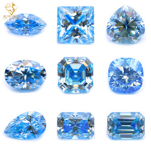 Klein color azul mosanita diamante oval/princesa/corazón/cojín corte VVS mosanita GRA suelto mosanita piedra preciosa - Product Image 2