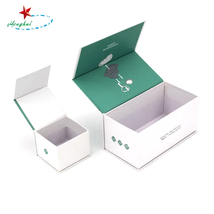 high quality gift white packaging pink paper logo closure large boxes custom packaging black magnetic clasp box