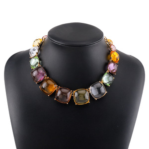 Collar de Resina Transparente Color Caramelo ZA 2023, Joyería para Mujer, Collar Acrílico Grande Estilo Indio - Product Image 6